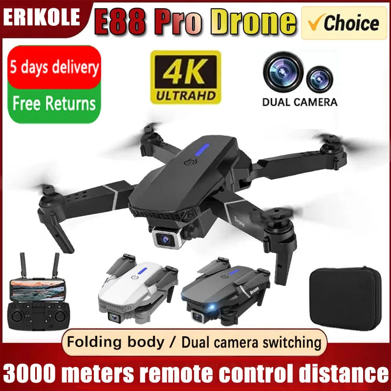 Dron E88Pro RC 4K Profesional con Doble Cámara 